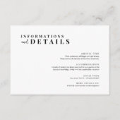 ミニマモダンリスト結婚の詳細カード エンクロージャーカード (正面)