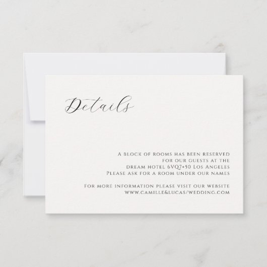 ミニマモダンリスト結婚の詳細カード 出欠カード (正面)