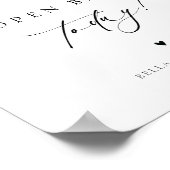 ミニマモダンリスト結婚の開いたバー表の記号 ポスター (角)