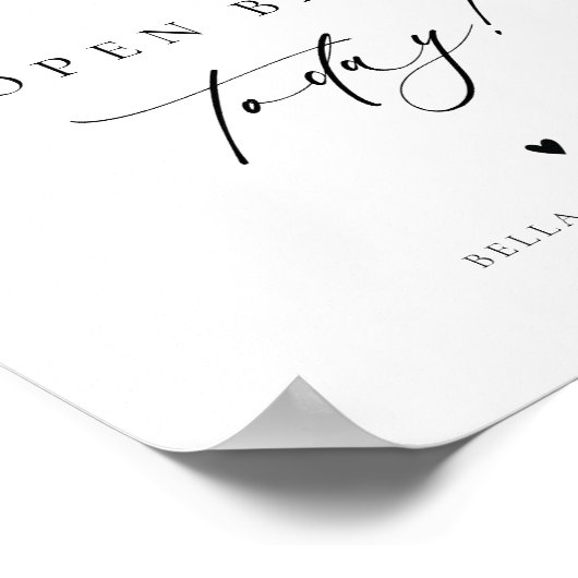 ミニマモダンリスト結婚の開いたバー表の記号 ポスター (角)