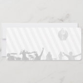 ミニマモダンリスト結婚の音楽コンサートチケット セーブザデート (裏面)