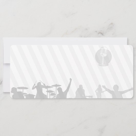 ミニマモダンリスト結婚の音楽コンサートチケット セーブザデート (裏面)