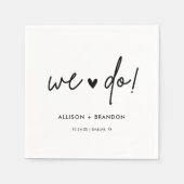 ミニマモダンリスト結婚の スタンダードカクテルナプキン (正面)