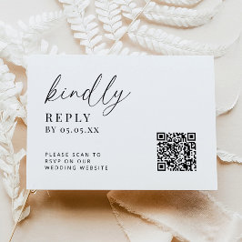 ミニマモダンリスト結婚のQRコード親切に返信 エンクロージャーカード