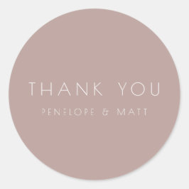 ミニマモダンリスト結婚のThanks You Dusty Mauve ラウンドシール