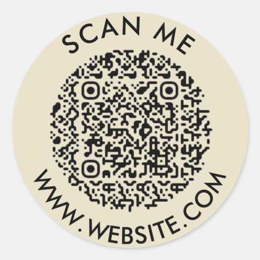 ミニマモダンリスト結婚のWebサイトqrコードをスキャンする ラウンドシール (正面)