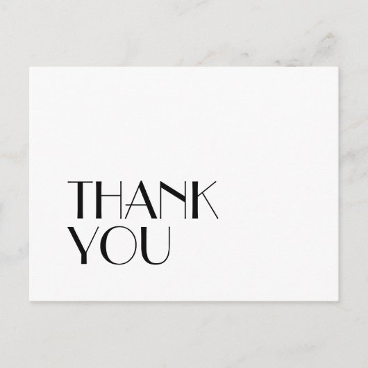 ミニマモダンリスト結婚アールデコありがとう ポストカード (正面)