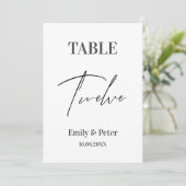 ミニマモダンリスト結婚キュート12テーブル番号 サンキューカード (スタンド正面)
