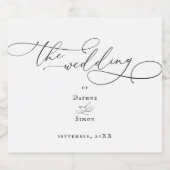 ミニマモダンリスト結婚スクリプきらめくトのワインラ スパークリングワインラベル (シングルラベル)