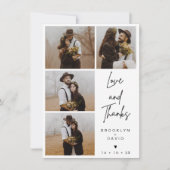 ミニマモダンリスト結婚スクリプトの写真カード 招待状 (正面)