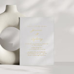 ミニマモダンリスト結婚スクリプトの白と金ゴールド 箔招待状<br><div class="desc">ミニマモダンリスト結婚スクリプトの白と金の箔招待状</div>