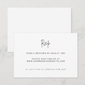 ミニマモダンリスト結婚スクリプトの白黒 出欠カード (正面/裏面)