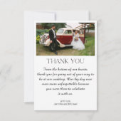 ミニマモダンリスト結婚スクリプト4枚の写真コラージュ サンキューカード (裏面)