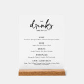 ミニマモダンリスト結婚ドリンクバーメニュー アクリルサイン (正面)