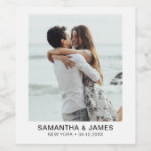 ミニマモダンリスト結婚フォトカスタムズ ワインラベル (シングルラベル)