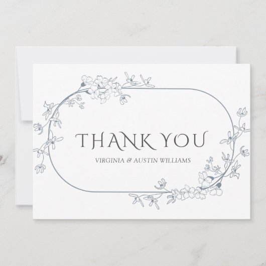 ミニマモダンリスト結婚フローラのサンキューカード サンキューカード (正面)