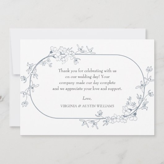 ミニマモダンリスト結婚フローラのサンキューカード サンキューカード (裏面)