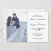 ミニマモダンリスト結婚ホワイトの写真招待状 招待状 (正面)