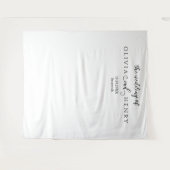 ミニマモダンリスト結婚ホワイトの背景 タペストリー (正面(横))