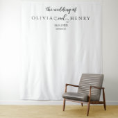 ミニマモダンリスト結婚ホワイトの背景 タペストリー (インサイチュ)