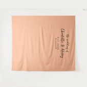 ミニマモダンリスト結婚ホワイトの背景 タペストリー (正面(横))