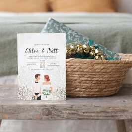 ミニマモダンリスト結婚ホワイト 招待状