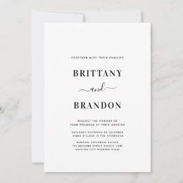 ミニマモダンリスト結婚ホワイト 招待状