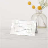 ミニマモダンリスト結婚モノクロ銀 プレイスカード (裏面)
