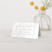 ミニマモダンリスト結婚モノクロ銀 プレイスカード (正面)