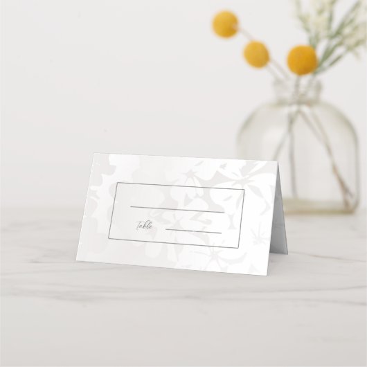 ミニマモダンリスト結婚モノクロ銀 プレイスカード (正面)