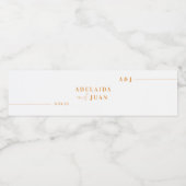 ミニマモダンリスト結婚モノグラム ペットボトルラベル (シングルラベル)