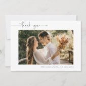 ミニマモダンリスト結婚写真のサンキューカード 招待状 (正面)