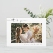 ミニマモダンリスト結婚写真のサンキューカード 招待状 (スタンド正面)