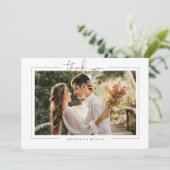 ミニマモダンリスト結婚写真のサンキューカード 招待状 (スタンド正面)