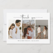 ミニマモダンリスト結婚写真のサンキューカード 招待状 (正面)