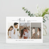 ミニマモダンリスト結婚写真のサンキューカード 招待状 (スタンド正面)