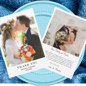 ミニマモダンリスト結婚写真のシックな脚本 サンキューカード