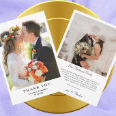 ミニマモダンリスト結婚写真のシックな脚本 サンキューカード