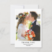 ミニマモダンリスト結婚写真のシックな脚本 サンキューカード (正面)