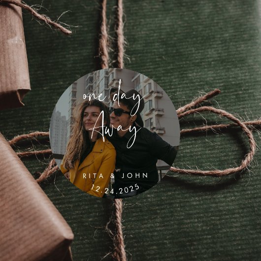 ミニマモダンリスト結婚写真のワンステップ遠くに ラウンドシール