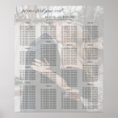 ミニマモダンリスト結婚写真の座席表 ポスター (正面)