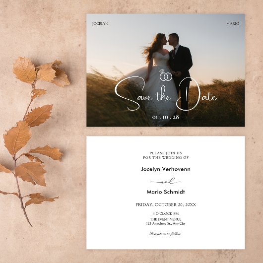 ミニマモダンリスト結婚写真 セーブザデート