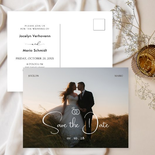 ミニマモダンリスト結婚写真 ポストカード