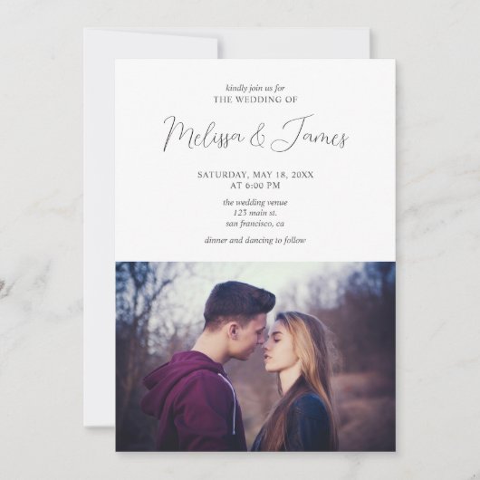 ミニマモダンリスト結婚写真 招待状 (正面)