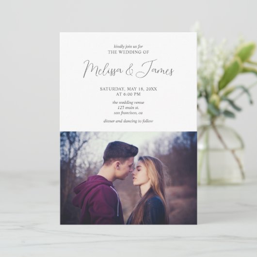 ミニマモダンリスト結婚写真 招待状 (スタンド正面)