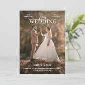 ミニマモダンリスト結婚写真 招待状 (スタンド正面)