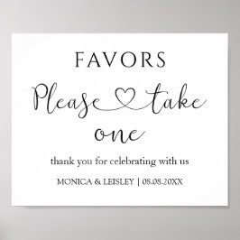 ミニマモダンリスト結婚式の引き出物標識 ポスター