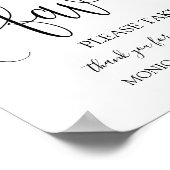 ミニマモダンリスト結婚式の引き出物標識 ポスター (角)