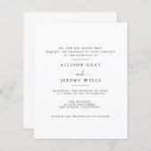 ミニマモダンリスト結婚式招待状 (正面/裏面)