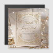 ミニマモダンリスト結婚式招待状 (正面/裏面)